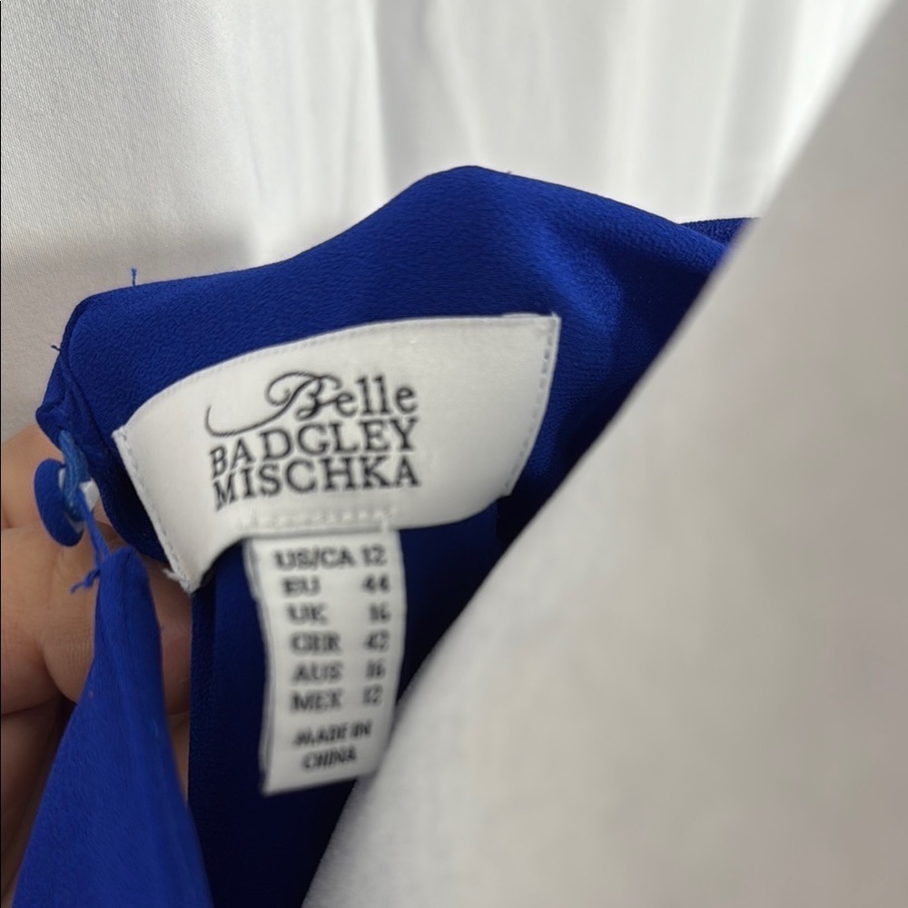 Badgley Mischka Royal Blue Dress Size 12 - Picture 2 of 8